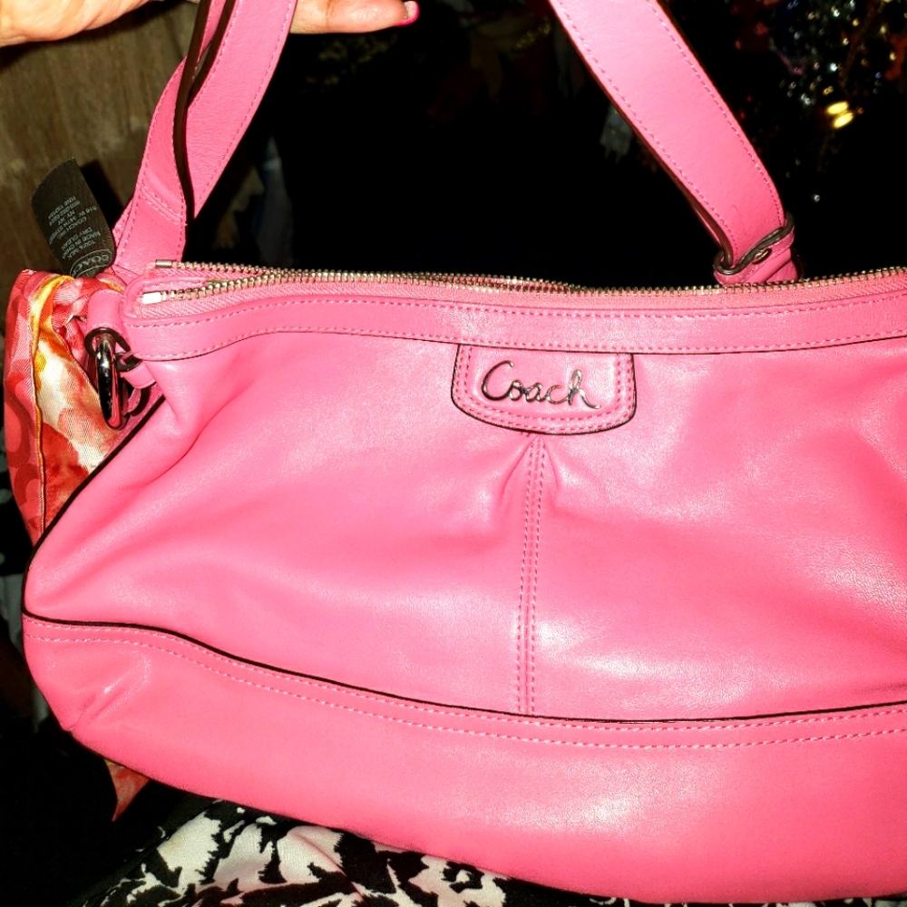 Coach Pink Shoulder Bag with Vibrant Leather